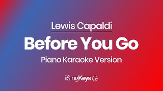 Before You Go  Lewis Capaldi  Piano Karaoke Instrumental  Original Key [upl. by Alyat797]