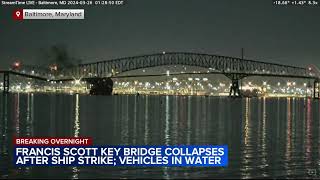 WATCH Video shows Baltimore Francis Scott Key Bridge collapse after ship strike [upl. by Oirasor]