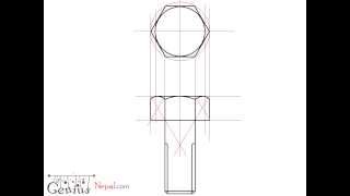 Engineering Drawing TutorialsAssembly drawing with Front view amp Side view bolt [upl. by Otrebliw]