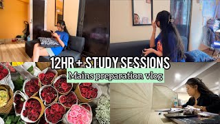 12hr  MAINS preparation vlog  A day in my life🕊️studyvlog [upl. by Romy]