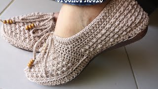 ZAPATOS TEJIDOS A CROCHET con medio pilar doble combinado Has de tú hobby un EMPRENDIMIENTO 61💓 [upl. by Eirehs995]