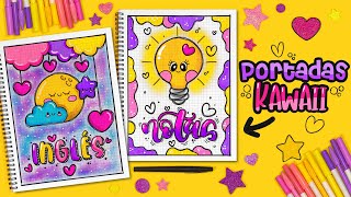 Cómo hacer PORTADAS BONITAS para tus materias  portadasbonitas kawaii studygram [upl. by Drida]