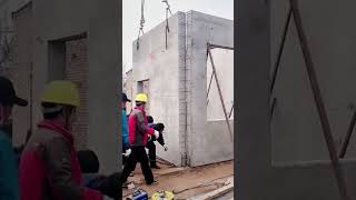 Cement house cement wall installation process Good tools and machinery can increase work efficiency [upl. by Ames]