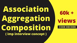 AssociationHASA Aggregation And Composition in Java MOST COMMONLY ASKED INTERVIEW QUESTION [upl. by Mellman]