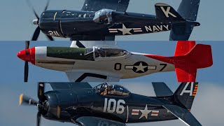 No Music F4U F8F amp P51 Flybys  2023 Abbotsford Airshow [upl. by Annaierb]