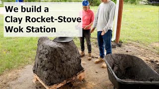 Rocket Stove Style Clay WokStation Outdoor Kitchen Part 2 [upl. by Erodoeht]