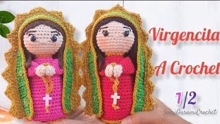 Virgen tejida a Crochet Virgencita Amigurumi Virgen de Guadalupe a crochet paso a paso tutorial 12 [upl. by Sito]