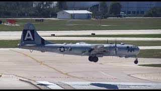 quotFIFIquot Boeing B29 Bomber Landing amp Taking Off at OHare KORD  ORD Plane Spotting 07142016 [upl. by Gargan]