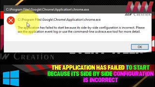 How to Fix The Application Has Failed To Start Because Its Side By Side Configuration Is Incorrect [upl. by Anires]