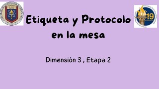 Dimensión 3 Etiqueta y Protocolo [upl. by Hoem189]