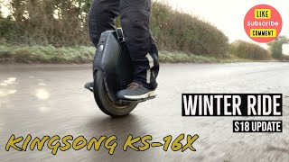 Kingsong 16X  Winter ride and S18 Update [upl. by Raasch]