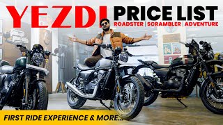 2022 All Yezdi Bike On Road Price List🔥 Scrambler Roadking amp Adventure 💥 Walkaround Detailed Review [upl. by Consuelo719]