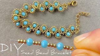 Easy Beaded Bracelet Tutorial Seed Bead Jewelry Making Tutorials [upl. by Hunsinger]