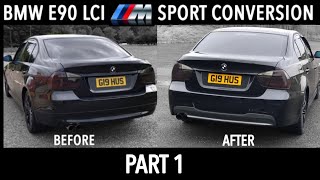 NEW REAR BUMPER  E90 BMW M Sport LCI Conversion DIY PART 1 [upl. by Ecinahs179]