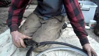 Penny Farthing tyre fitting [upl. by Aleiram]