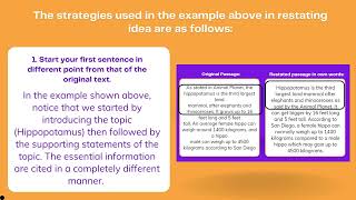 Restating Sentences and Summarizing Information from Various Text Types [upl. by Atela]