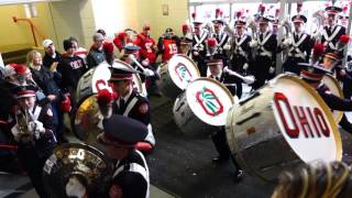 Ohio State Marching Band Percussion Show Marching Into Skull Bass Drums 10 17 2015 OSU vs PSU [upl. by Gaskin]