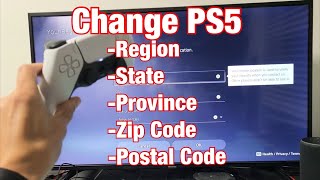 PS5 How to Change Region  State  Province  Zip Code  Postal Code  Address [upl. by Yroggerg472]