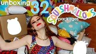 Unboxing 32 Squishmallow Packages Yes I Have A Problem [upl. by Ik]