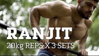 RANJIT 20kg REPS X 3 SETS  HARDHITTERS [upl. by Anaek737]