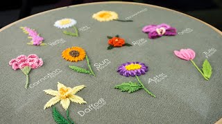 10 Gorgeous Flower Ideas Hand Embroidery Art with Simple Stitches [upl. by Langill]