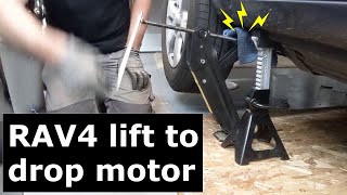 Lifting the RAV4 EV for motor drop at home [upl. by Wolfy]