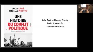 Une histoire du conflit politique  table ronde de la SFHPo avec Julia Cagé et Thomas Piketty [upl. by Chon386]