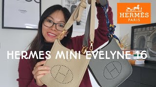 Hermes MiniTPM16 Evelyne Review Bag details How to Wear and What fits inside [upl. by Stieglitz980]