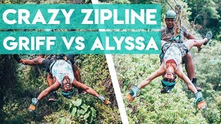 Roatan ZIPLINE and BEACH Excursion  Action Griff vs Action Alyssa [upl. by Cyn]