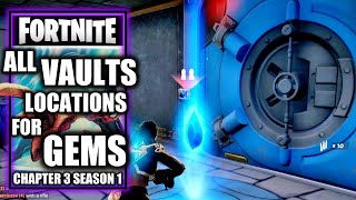 All Vault Locations For Collect Gem Fragments Outside Seven Vaults  Fortnite Chapter 3 Season 1 [upl. by Wira]