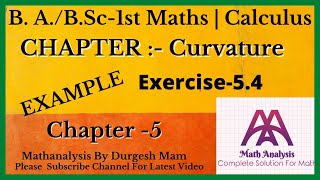 Exercise 54 Example How to Find Curvature of Curve at Any Given Point Calculus BABSc 1st year [upl. by Asnerek]