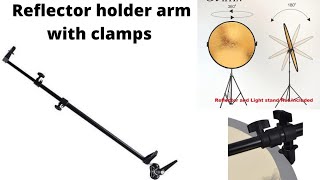 Reflector disc holder boom arm with adjustable clamps amp stand mount for Studio photography amp video [upl. by Emelita409]