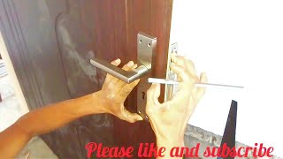 Double Handle Door Lock Fitting  Door lock Installation [upl. by Hackathorn]