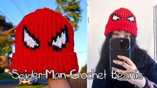 How to Crochet SpiderMan Beanie Could be Venom too Beginner Tutorial [upl. by Nemracledairam243]