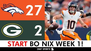 Bo Nix DOMINATES In Broncos vs Packers Preseason Win Highlights Stats amp News [upl. by Lacym]