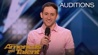 Samuel J Comroe Comedian With Tourette Syndrome Impresses Crowd  Americas Got Talent 2018 [upl. by Aihsak]