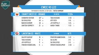 Melbourne Cricket AssociationWestOneDayDiv B SemiFinalsCountyWest CCOrange vs Laverton CCWhite [upl. by Swain]