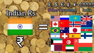 All Countries Currencies in Indian Rupees  Indian Currency Value in Other Countries 2021 [upl. by Bert]