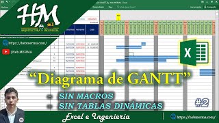 Cómo crear un DIAGRAMA DE GANTT Sin Macros y Sin Tablas Dinámicas en EXCEL  parte 2  HebMERMA [upl. by Lerej]