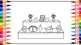 Como dibujar un altar de muertos  como dibujar un altar de muertos facil [upl. by Ennad]