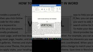 How to add vertical text in Word shorts minhacademy msword [upl. by Quillon]