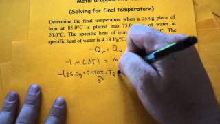 AP Specific Heat Final Temp Metal Dropped into Water [upl. by Getter]