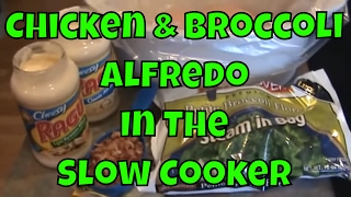 Slow Cooker CHICKEN AND BROCCOLI ALFREDO Recipe Easy and Delicious [upl. by Earehs606]