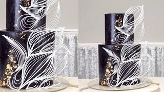 Super Simple but Impressive WAFER PAPER FILIGREE CAKE  Cake Decorating How to Use Leftover Fondant [upl. by Hills620]