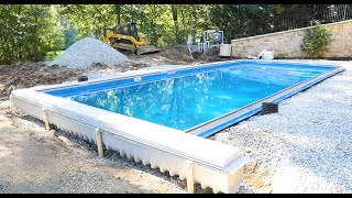 Automatic Pool Covers 365 Installation for Fiberglass Pools  PrePour Phase [upl. by Veron]