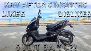 KYMCO KRV 180 FULL REVIEW  ACCESSORIES  3 MONTHS OLD [upl. by Artcele]