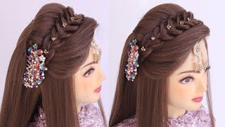 Engagement look for bride l wedding hairstyles kashees l easy open hairstyles l bridal hairstyles [upl. by Alesandrini782]