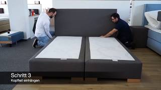 Boxspringbett Aufbau Montageanleitung für Boxspring Welt Betten [upl. by Aras]