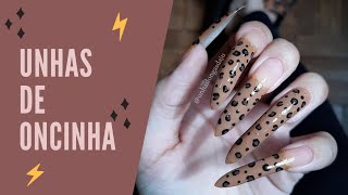 Unhas de Oncinha Animal Print  Como Fazer [upl. by Felty]