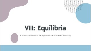 Chapter 7  Equilibria  AICE Chemistry PresentationLecture [upl. by Irrak]